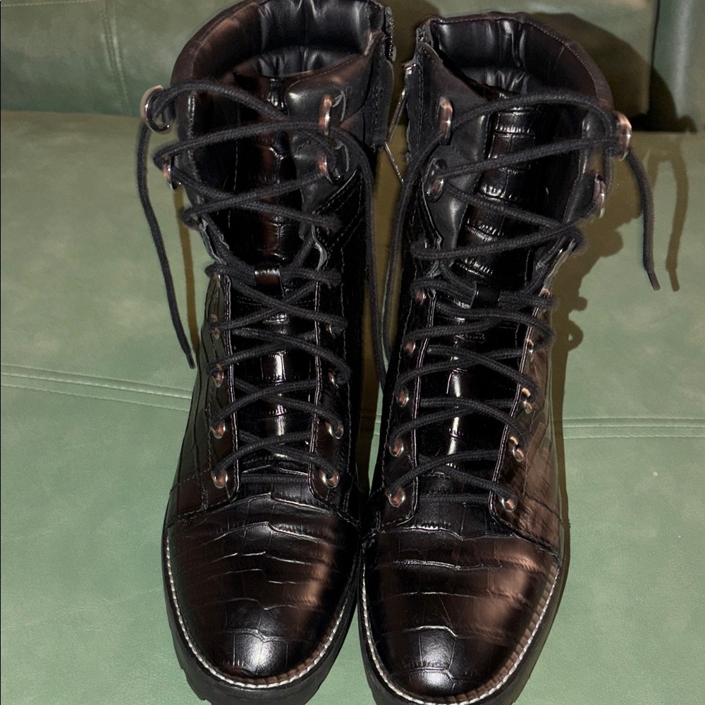 Michael Kors Black Croc-Embossed Men's Boots